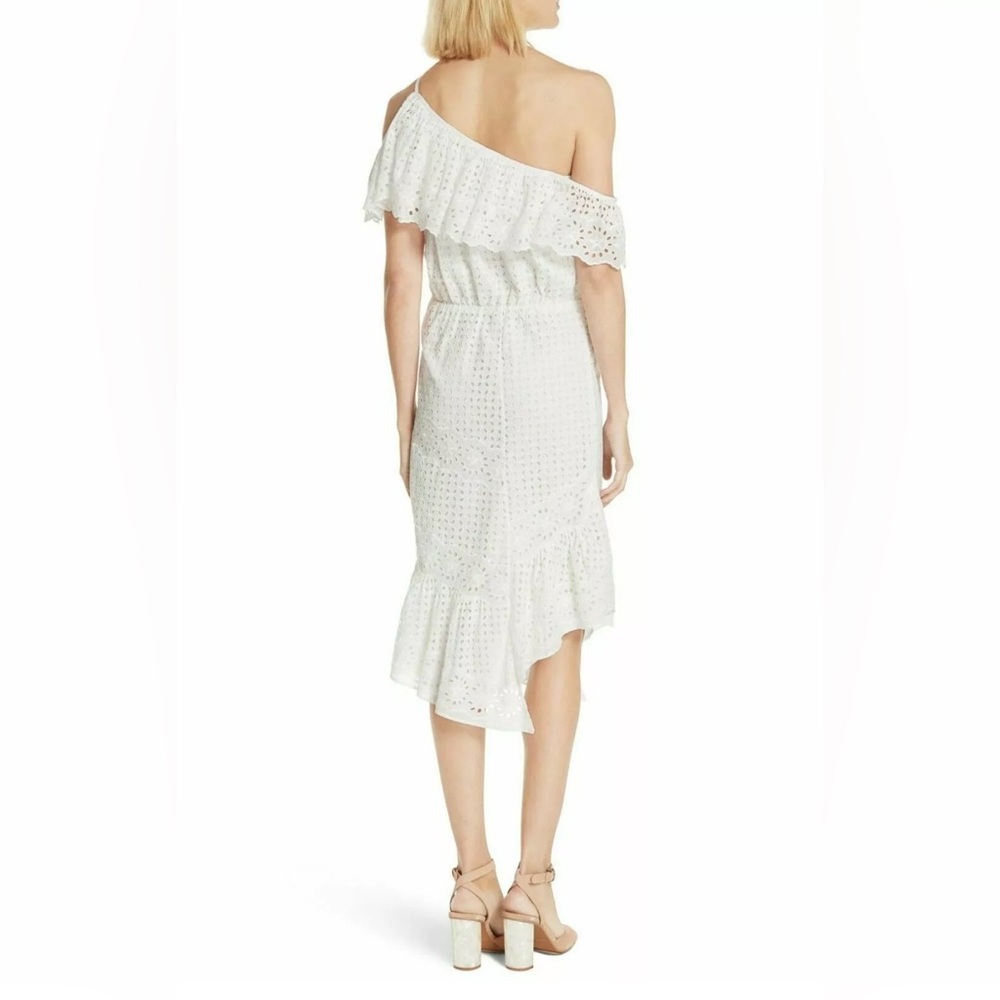 Joie Corynn One Shoulder Eyelet Dress Women White Midi Dress Summer sz xxs - Picture 6 of 16